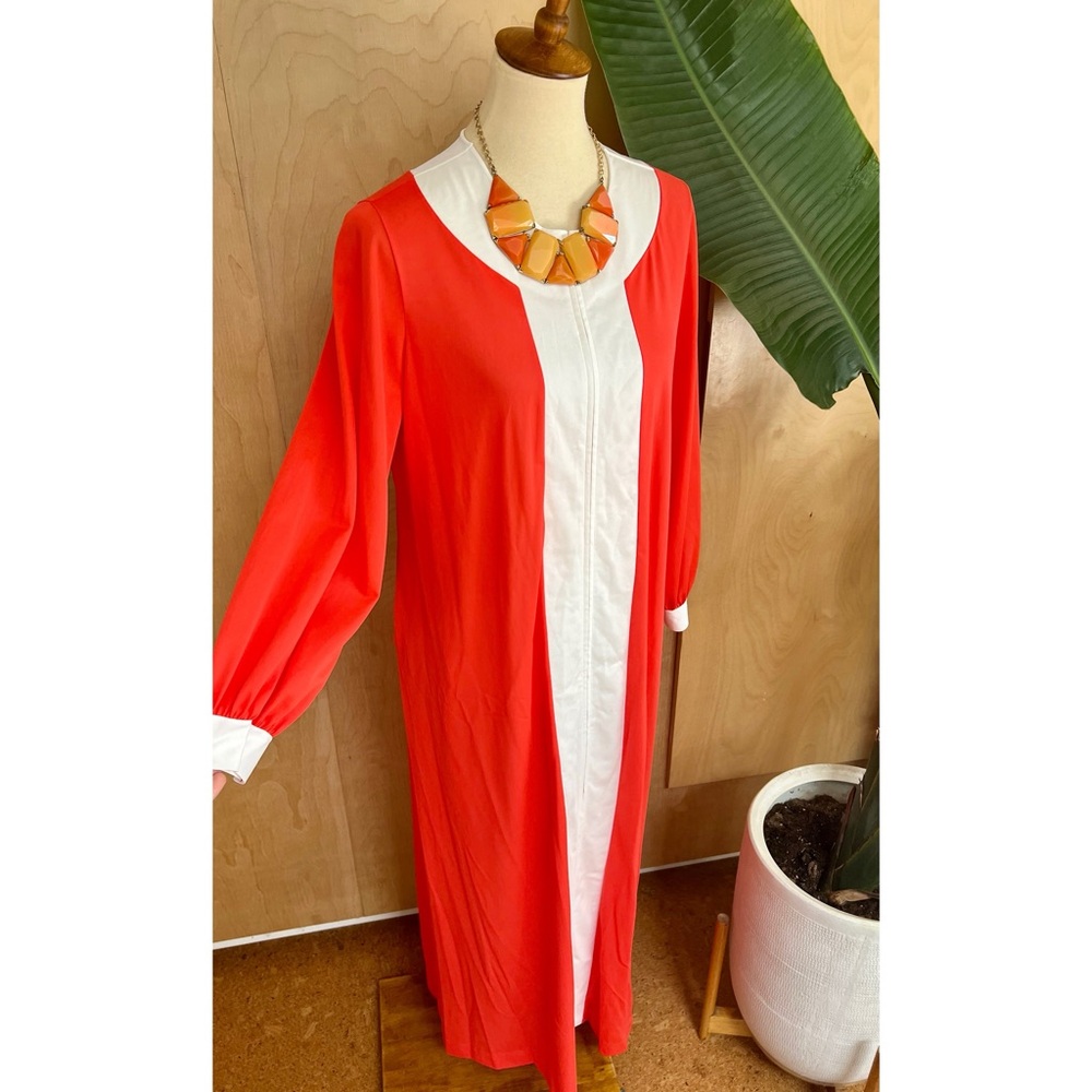 60's half zip Dress, Caftan, Robe